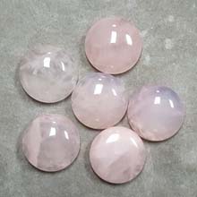 18MM ROUND CABOCHON ROSE QUARTZ(6 PCS/BAG)